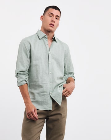 BOSS Linen Mix Pale Green Shirt