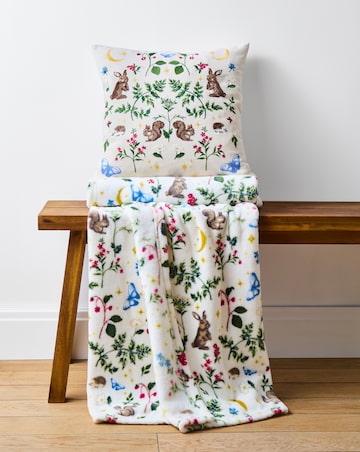 Woodland Animals Embroidered Cushion