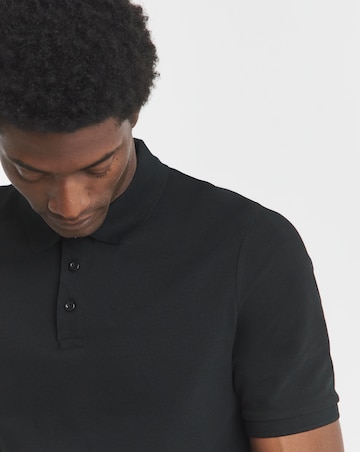 Pure Cotton Navy Pique Polo Extra Long Length- Navy