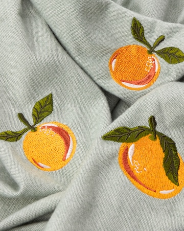 Furn. Fruits Lightweight Orange Embroidered Throw