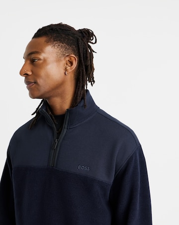 BOSS 1/4 Zip Fleece - Navy