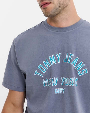 Tommy Jeans Short Sleeve Varsity T-Shirt - Washed Blue