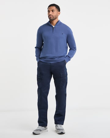Timberland Williams River Cotton 1/4 Zip Jumper - Blue