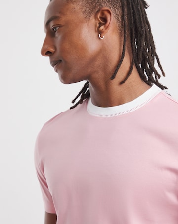 BOSS Short Sleeve Rib Neck T-Shirt - Pink