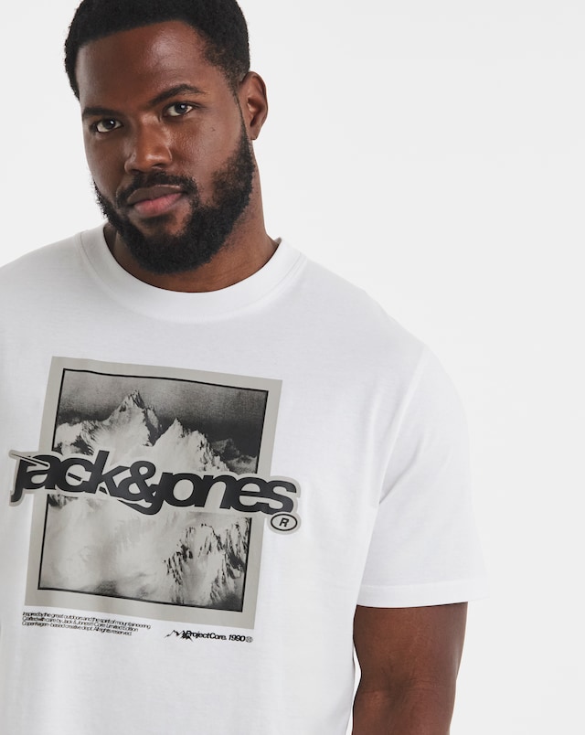 JACK & JONES Flare Graphic Logo T-Shirt - White