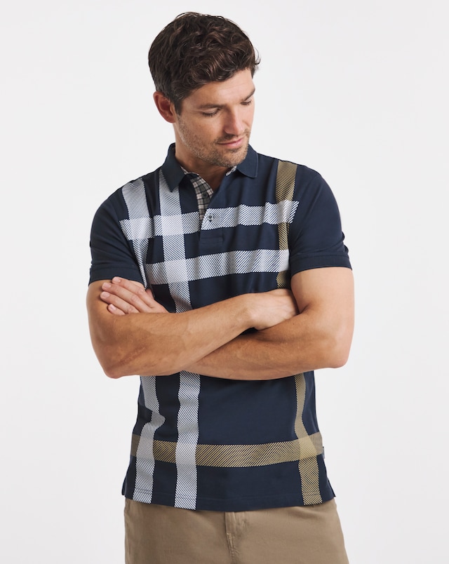 Barbour Short Sleeve Blaine Tailored Polo Shirt - Navy