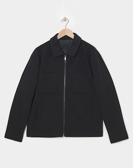 Tailored Twill Zip Harrington Jacket