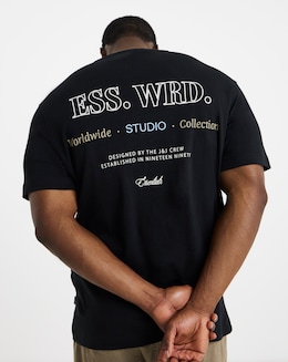 Jack &amp; Jones Urban Edge Back Graphic T-Shirt - Black