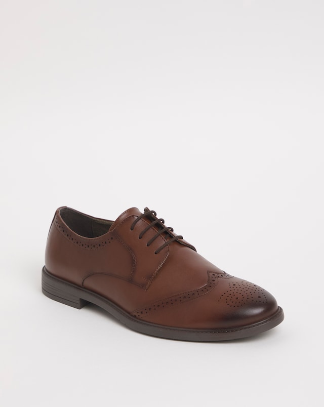 Leather Look Formal Brogue Extra Wide