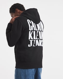 Calvin Klein Jeans Back Painted Logo Hoodie - Black