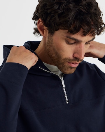Folio Interlock 1/4 Zip Hoodie-Navy