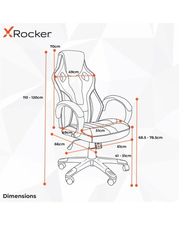 X Rocker Maverick Office Gaming Chair with Lumbar Support- Black & Gold