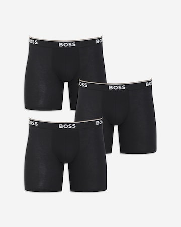 BOSS 3 Pack Longer Leg Boxer - Black