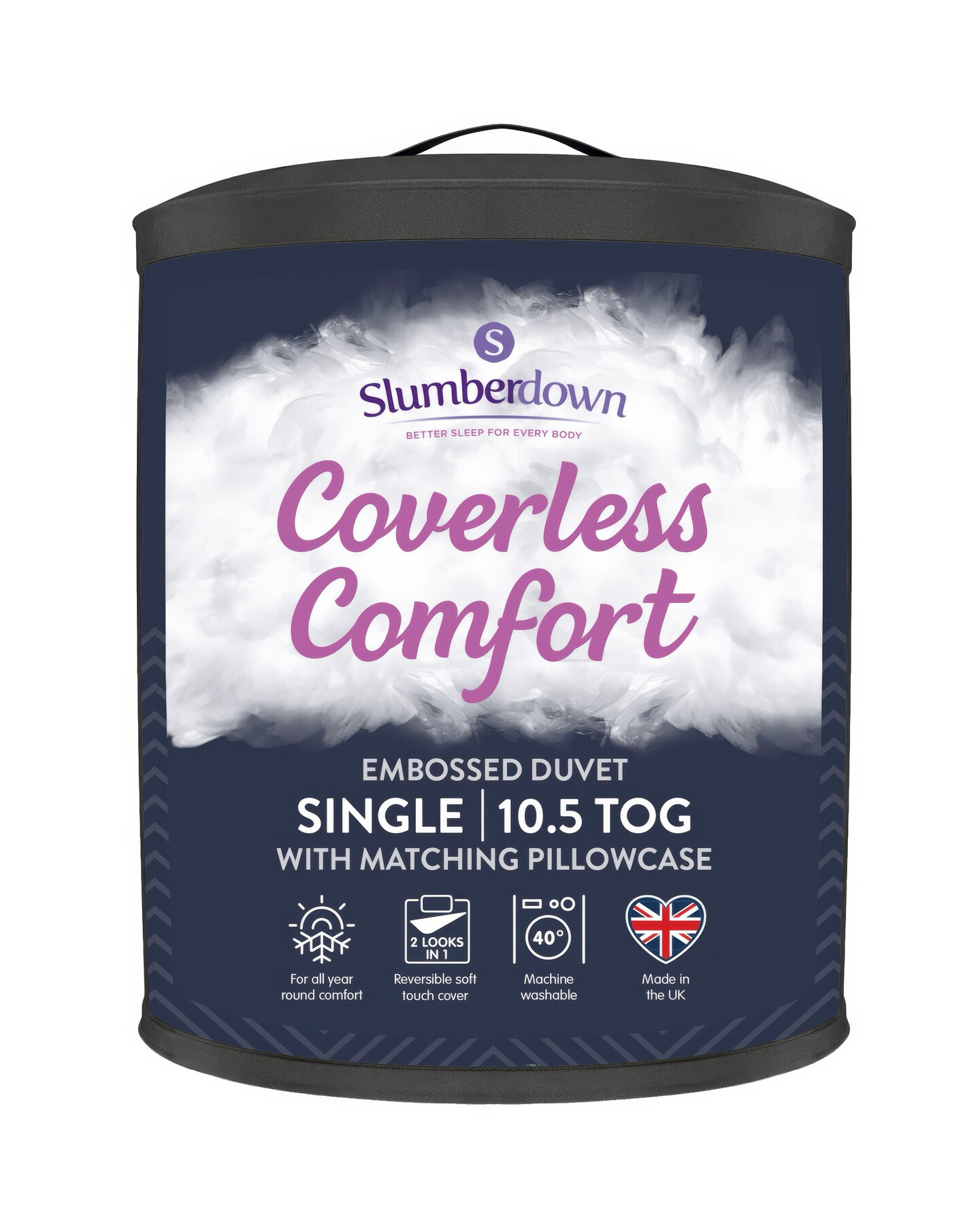 Slumberdown Coverless Comfort Embossed Herringbone 10.5 Tog Duvet