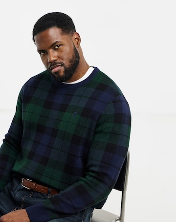 Polo Ralph Lauren Check Crew Knitted Jumper - Black