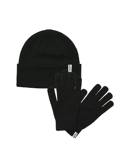 Jack &amp; Jones Cooper Beanie &amp; Glove Set With Gift Box - Black