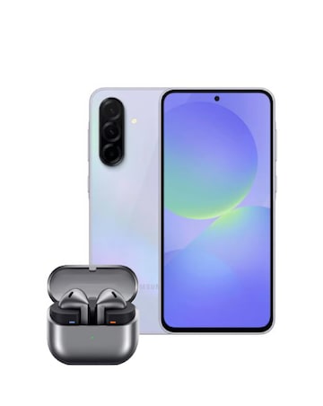 Samsung Galaxy A36 Lavender & Galaxy Buds3 Silver Bundle
