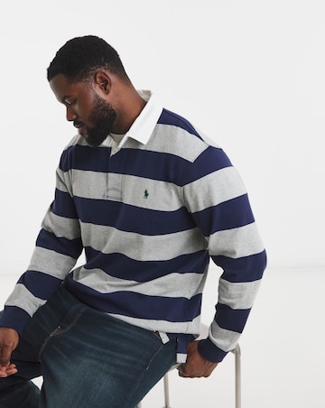Polo Ralph Lauren Stripe Rugby - Navy/Grey Marl
