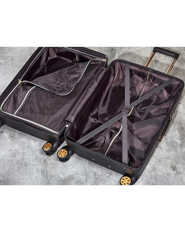 Rock Vintage 3pc Suitcase Set - Black