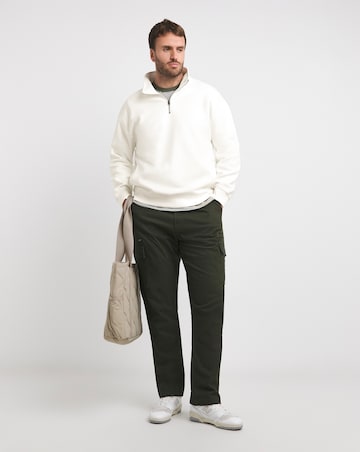 1/4 Zip Relaxed Fit Funnel Neck Sweat