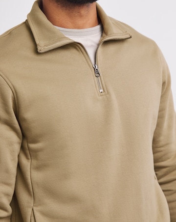1/4 Zip Neck Sweatshirt Long