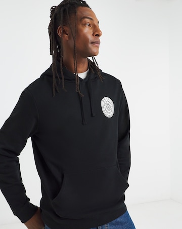 Lyle & Scott Borders Label Graphic Hoodie - Jet Black