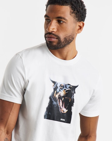 BOSS Short Sleeve Doberman Graphic T-Shirt - White