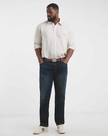 Polo Ralph Lauren Long Sleeve Stripe Linen Shirt - Beige