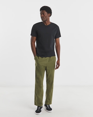 Pure Cotton V-Neck T-Shirt- Black