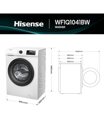 Hisense WF1Q1041BW 1 Series 10kg 1400 Spin Washing Machine - White