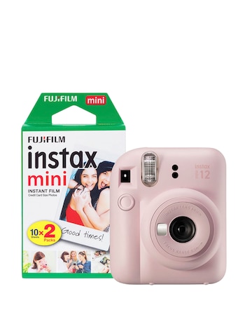 Fujifilm Instax Mini 12 Instant Camera with 20 Shot Film Pack - Blossom Pink