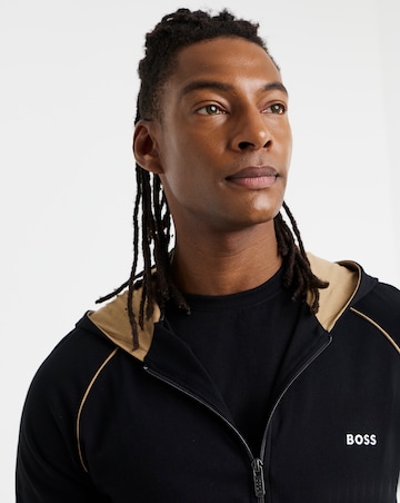 BOSS Mix & Match Zip Though Lounge Hoodie - Black