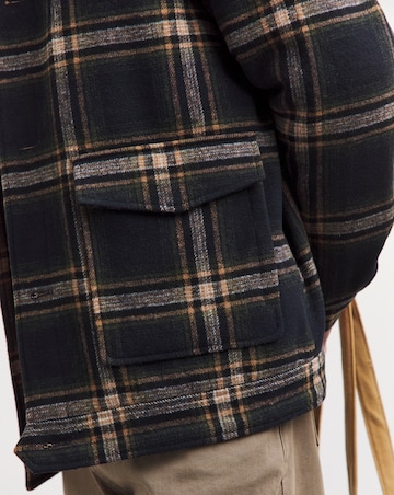 Borg Collar Check Shacket
