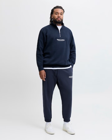 Jack & Jones Versterbro Logo 1/4 Zip Sweat & Jogger - Navy