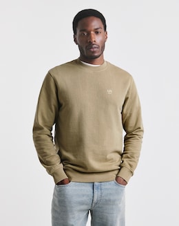 Union Garment Dyed Relaxed Fit Crew Neck Sweat- Tan