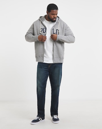 Polo Ralph Lauren Zip Through Logo Sweat - Dark Grey Marl