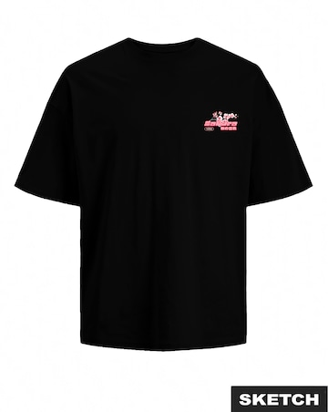 Jack & Jones Sakura Oriental Back Graphic T-Shirt - Black