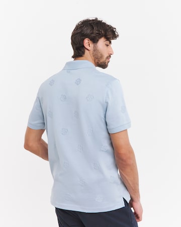 BOSS Short Sleeve Embossed Logo Polo - Light Blue