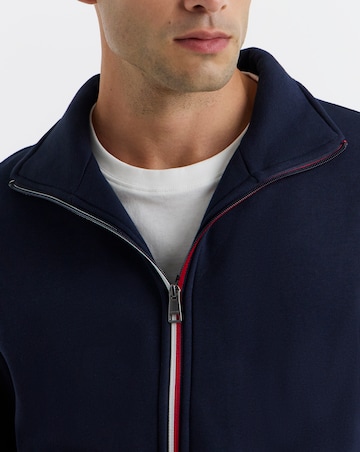 Tommy Hilfiger Global Stripe Zip Through Sweat - Navy