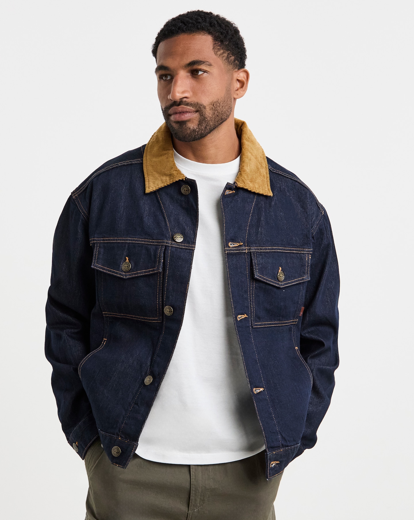 Timberland Cord Collar Denim Jacket - Blue | Jacamo