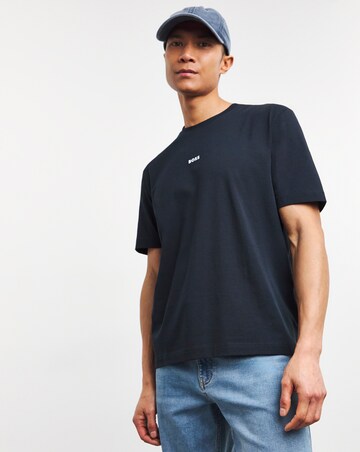 BOSS Short Sleeve Dark Blue Centre Logo T-Shirt