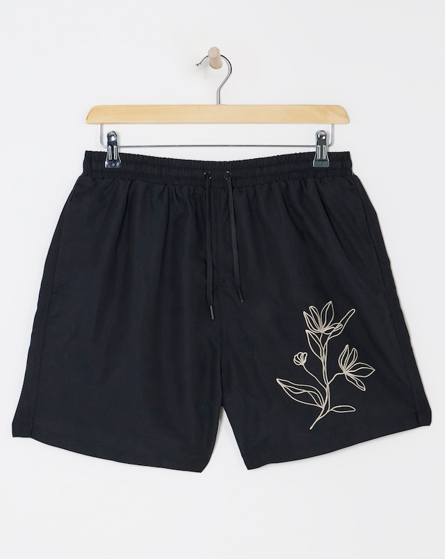 Premium Mono Embroidery Floral Swim