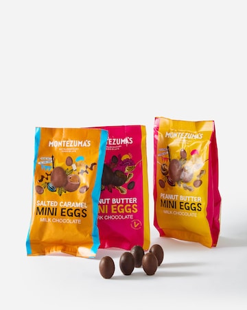 Montezumas Choc Mini Eggs -Milk Peanut Butter, Dark Peanut Butter & Milk Caramel