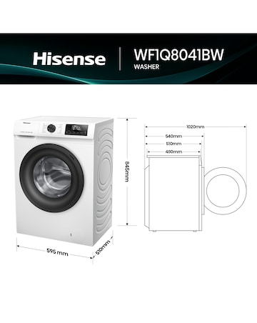 Hisense WF1Q8041BW 1 Series 8kg 1400 Spin Washing Machine - White