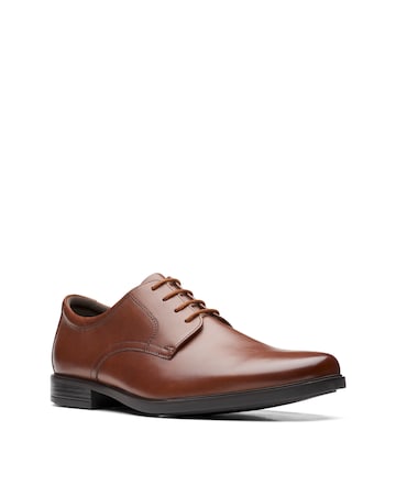 Clarks Howard Walk Shoes Wide Fit - Dark Tan