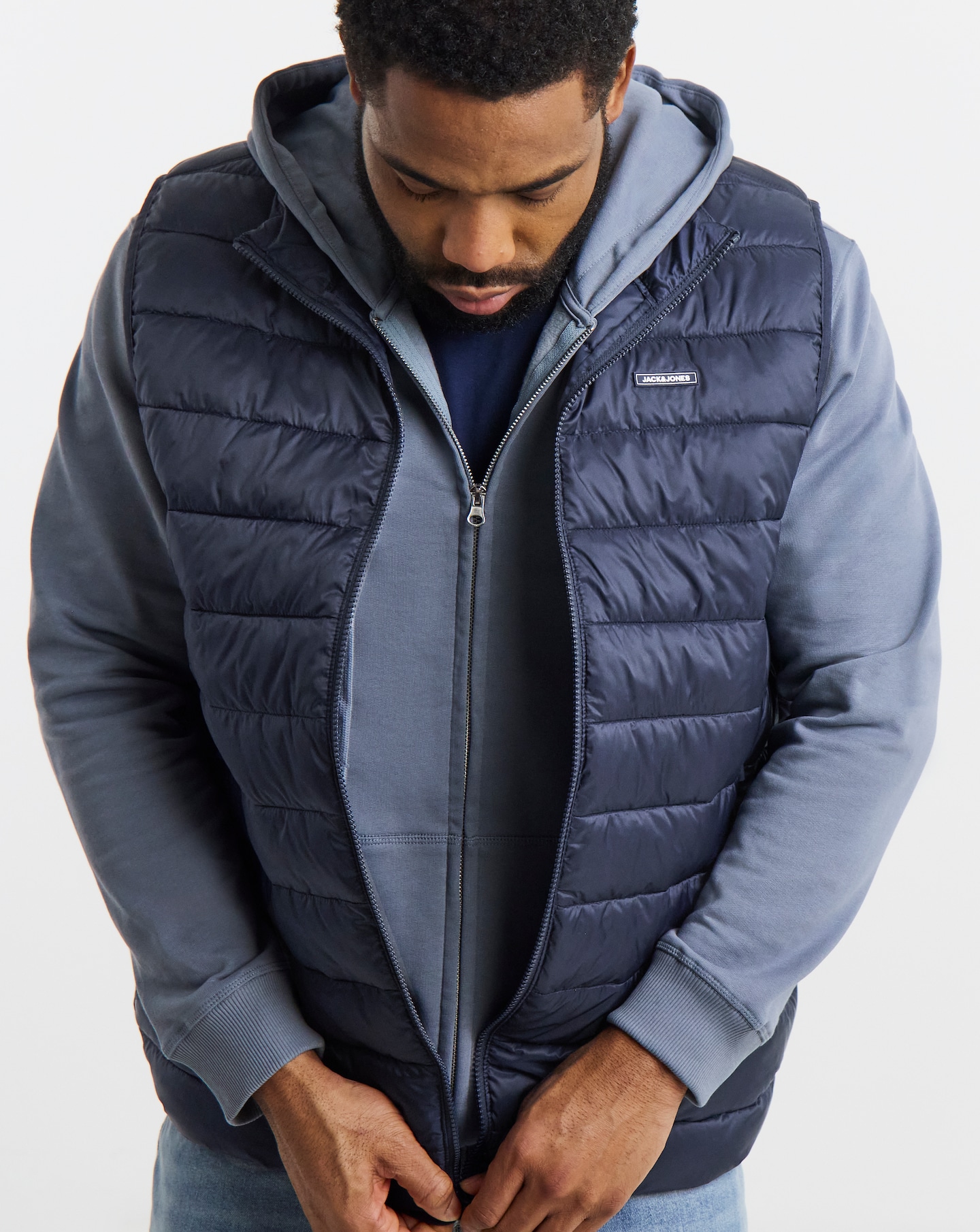 JACK & JONES Jjlouis Light Bodywarmer Collar Mni, navy blazer