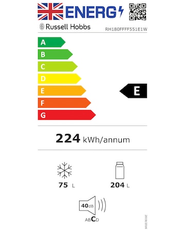 Russell Hobbs RH180FFFF551E1W Frost-Free Fridge Freezer - White