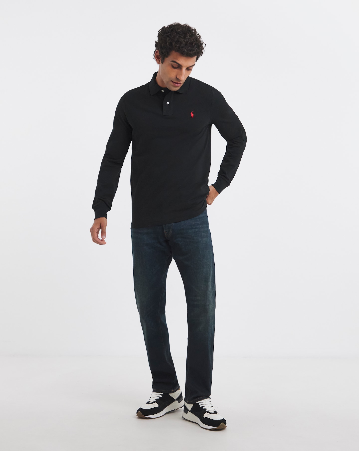 Polo Ralph Lauren Classic Long Sleeve Polo - Black | Jacamo