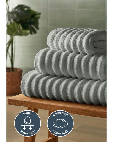 Silentnight Ribbed Cotton Towels Packs of 2