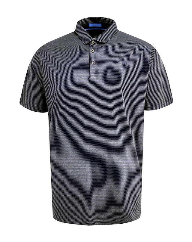 D555 Big And Tall Scunthorp Feeder Stripe Jersey Polo With Bear Embroidery- Navy